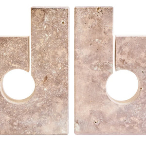 Set of Two Sculptural Travertine Bookends | Tibor