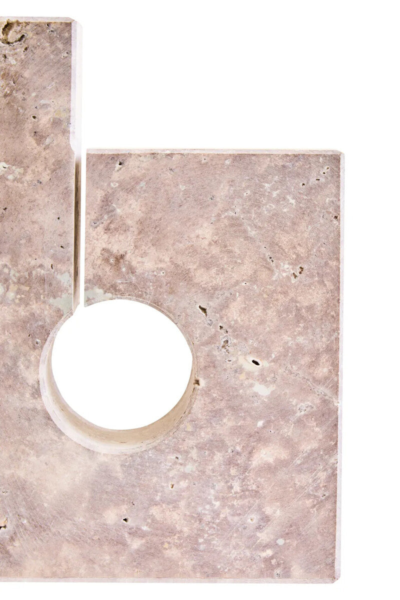 Tibor Set Of Two Sculptural Travertine Bookends