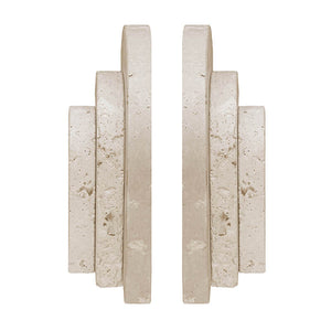 Tibor Set Of Two Arched Travertine Bookends