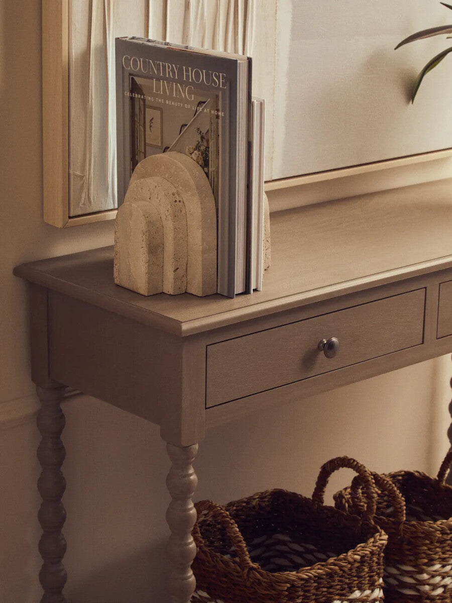Tibor Set Of Two Arched Travertine Bookends
