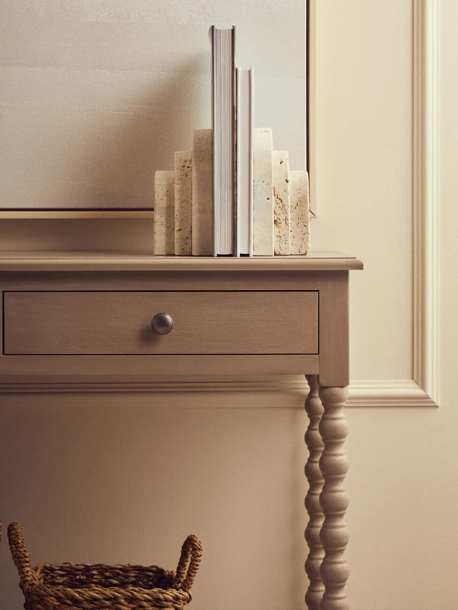 Tibor Set Of Two Arched Travertine Bookends
