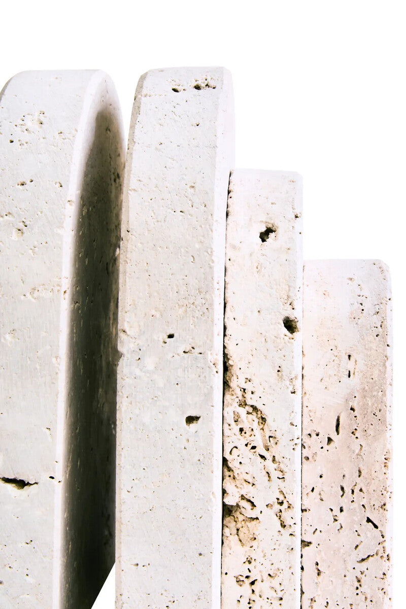 Tibor Set Of Two Arched Travertine Bookends
