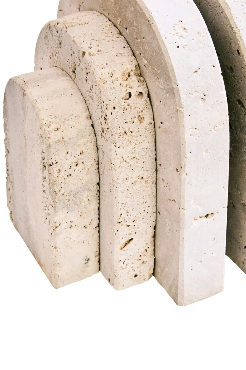 Tibor Set Of Two Arched Travertine Bookends