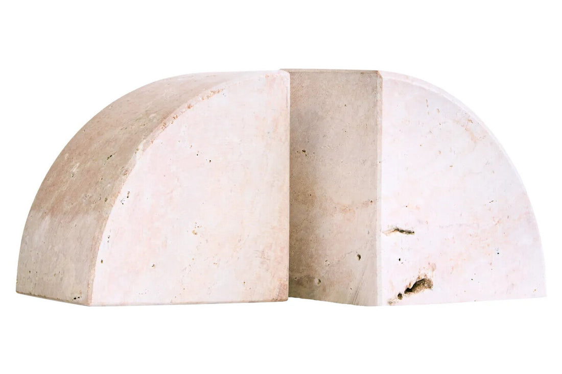 Tibor Set Of Two Travertine Bookends