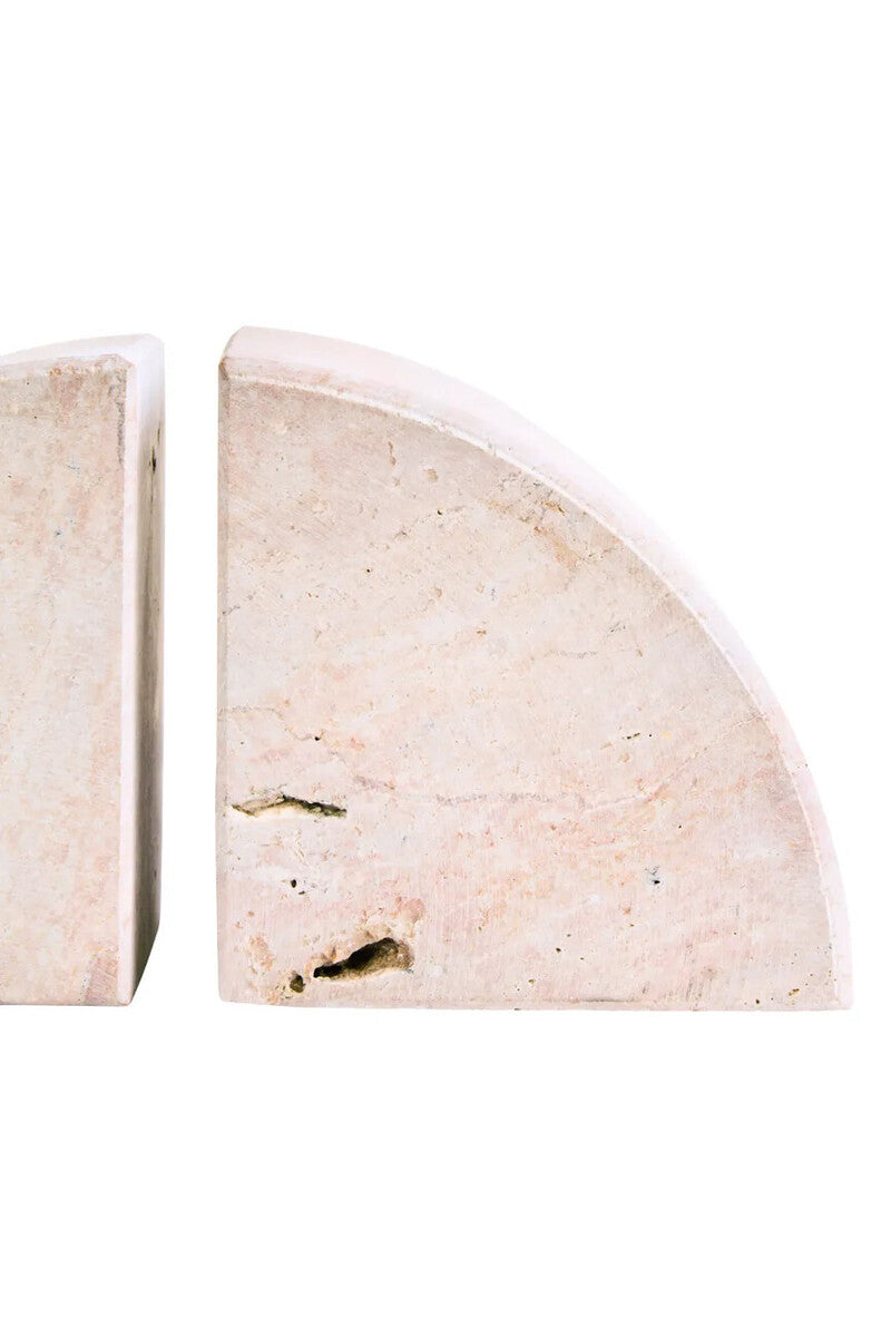 Tibor Set Of Two Travertine Bookends