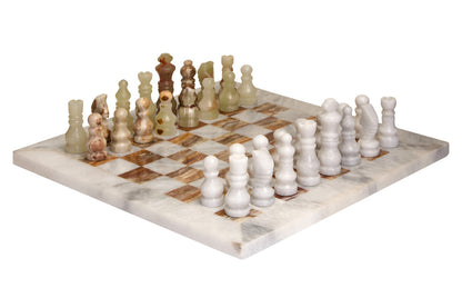 Flos White Marble and Green Onyx Small Chess Set - Image 2