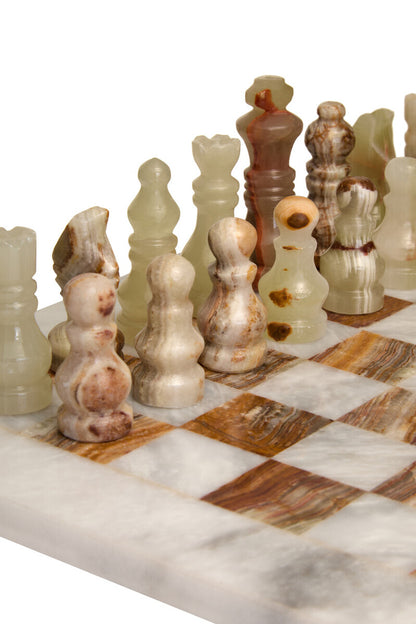 Flos White Marble and Green Onyx Small Chess Set - Image 4