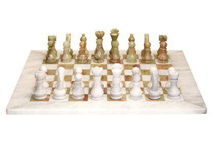 Flos White Marble and Green Onyx Large Chess Set - Image 1