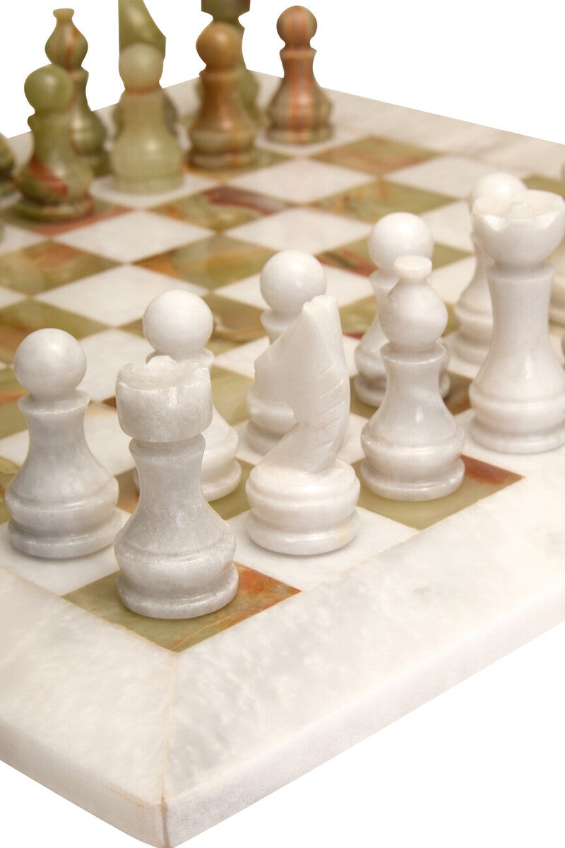 Flos White Marble and Green Onyx Large Chess Set - Image 3