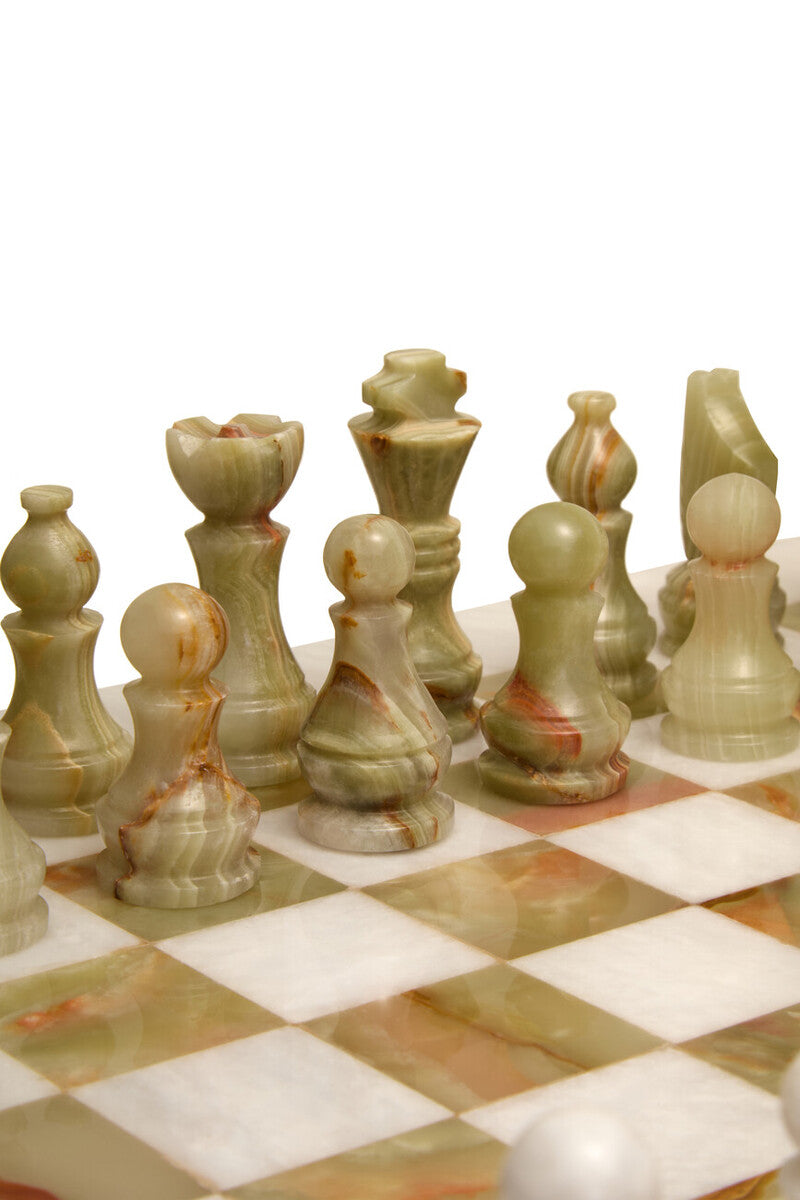Flos White Marble and Green Onyx Large Chess Set - Image 4