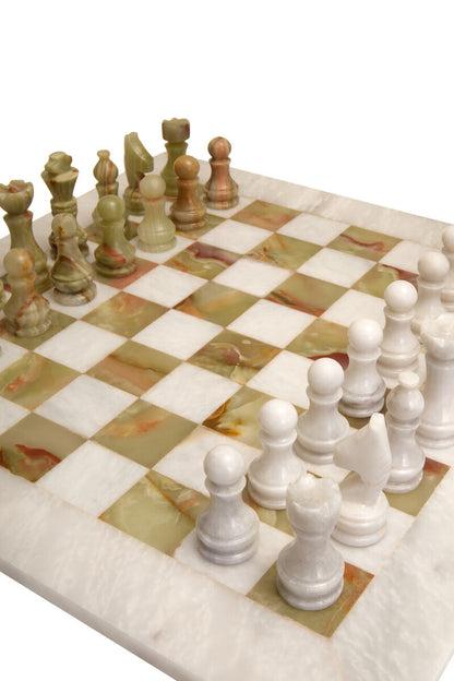Flos White Marble and Green Onyx Large Chess Set - Image 5
