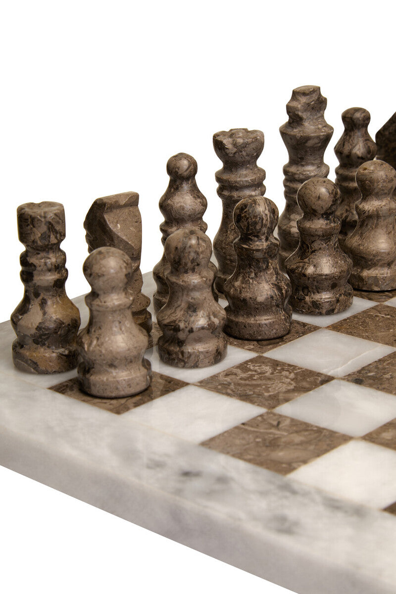 Flos White and Grey Small Marble Chess Set - Image 3