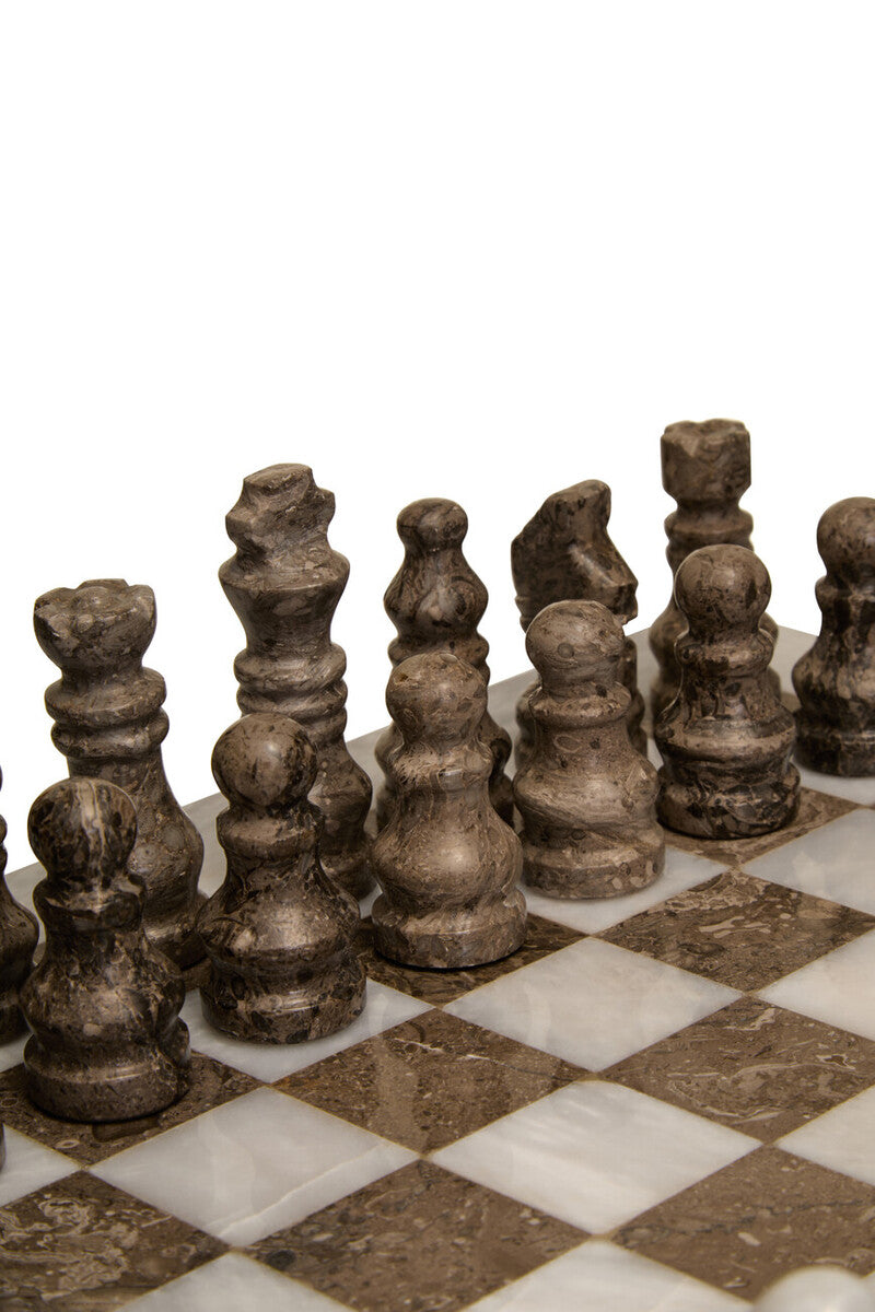 Flos White and Grey Small Marble Chess Set - Image 4