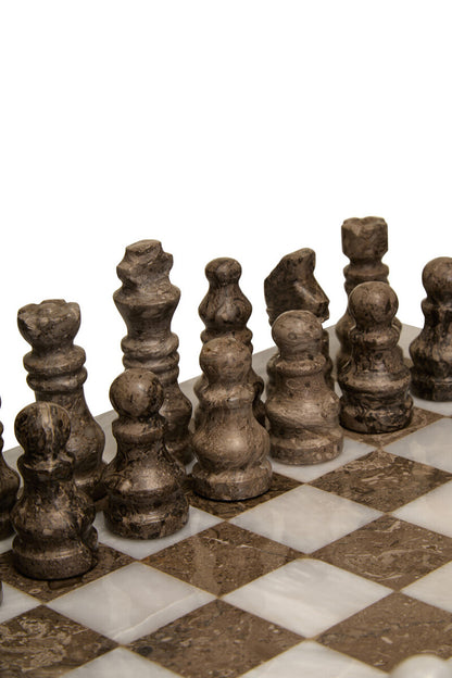 Flos White and Grey Small Marble Chess Set - Image 4