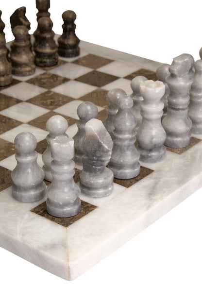Flos White and Grey Small Marble Chess Set - Image 5