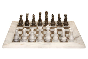 Flos White and Grey Large Marble Chess Set