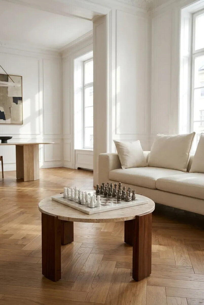 Flos White and Grey Large Marble Chess Set