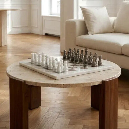 Flos White and Grey Large Marble Chess Set