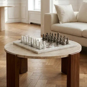 Flos White and Grey Large Marble Chess Set