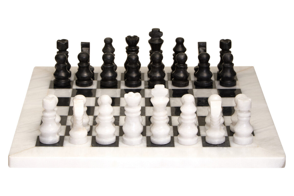 Flos White and Black Small Marble Chess Set - Image 1