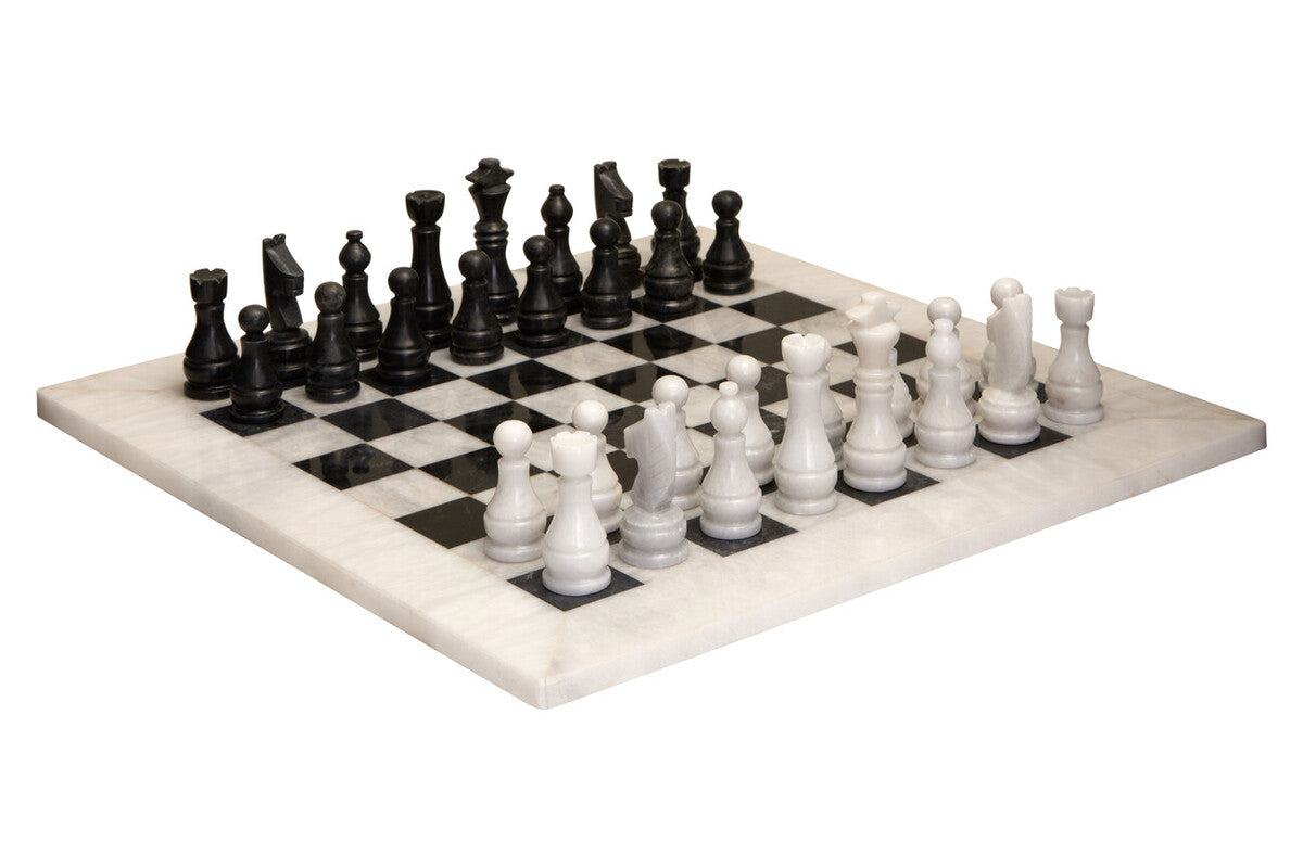 Flos White and Black Large Marble Chess Set - Image 2
