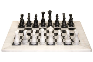 Flos White and Black Large Marble Chess Set