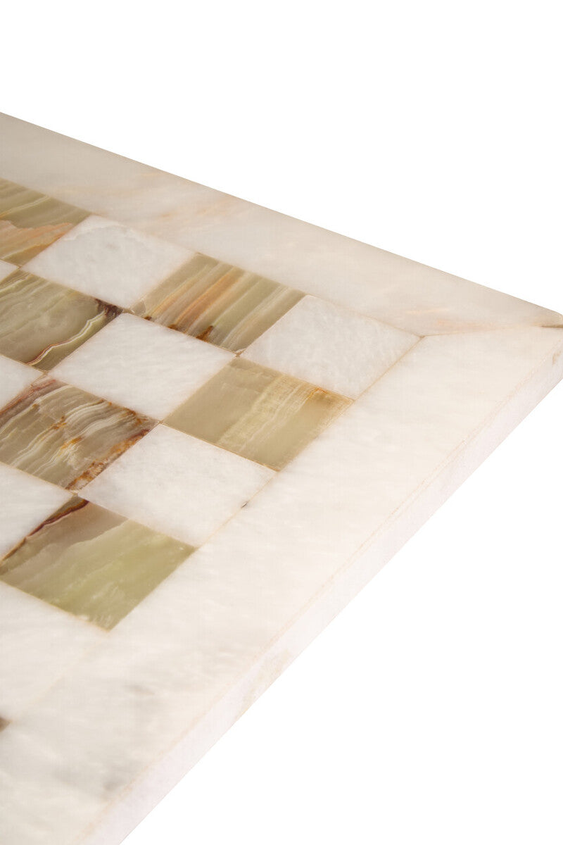 Flos Carved White Marble and Green Onyx Small Marble Chess Set - Image 6