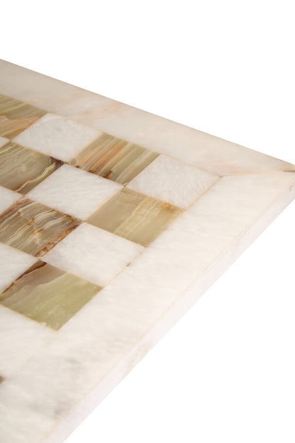 Flos Carved White Marble and Green Onyx Small Marble Chess Set - Image 6