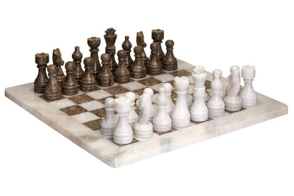 Flos Carved White and Grey Small Marble Chess Set - Image 2