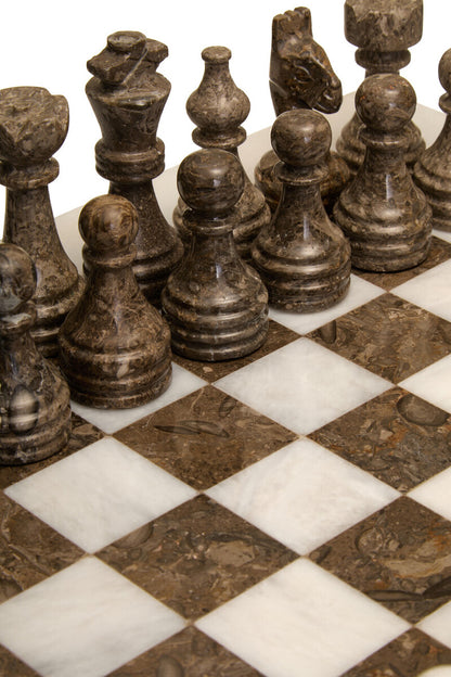 Flos Carved White and Grey Large Marble Chess Set - Image 4