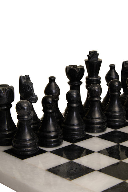 Flos Carved White and Black Small Marble Chess Set - Image 3