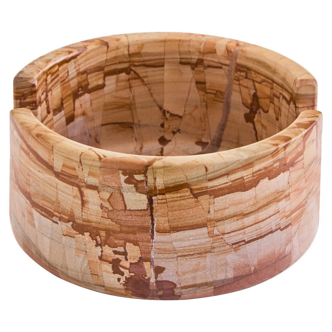 Tiga Teakwood Marble Set Of Five Round Coasters with Holder
