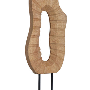 Natural Carved Wood Sculpture with Black Base | Westo