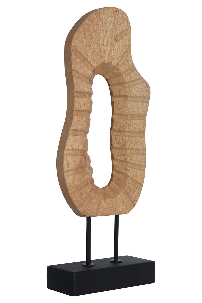 Natural Carved Wood Sculpture with Black Base | Westo