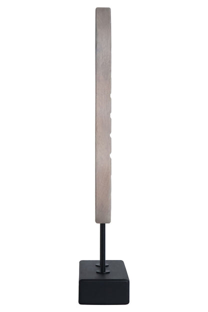 Whitewash Carved Wood Sculpture with Black Base | Westo