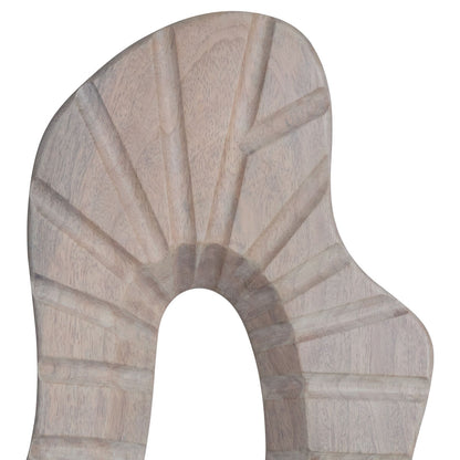 Whitewash Carved Wood Sculpture with Black Base | Westo