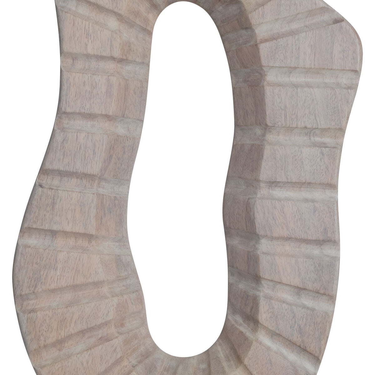 Whitewash Carved Wood Sculpture with Black Base | Westo