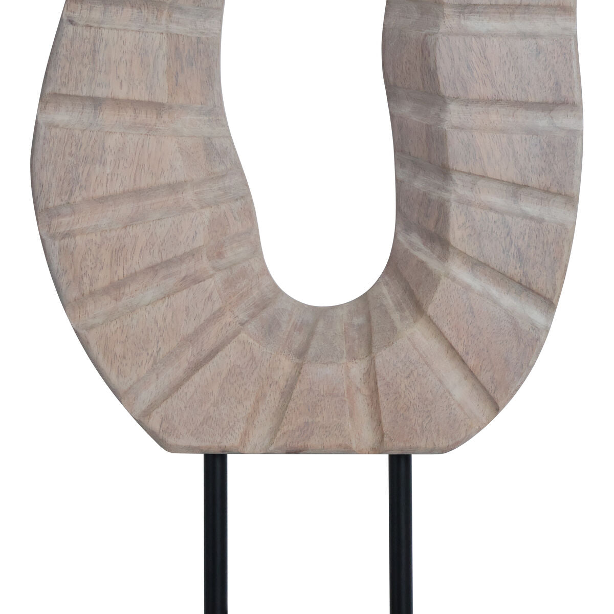 Whitewash Carved Wood Sculpture with Black Base | Westo