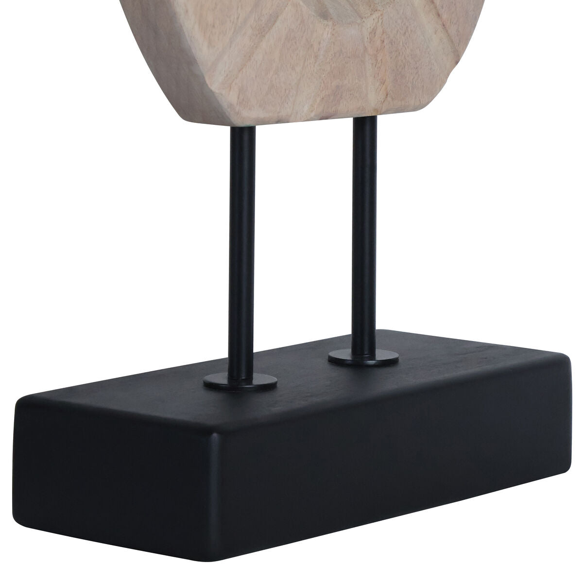 Whitewash Carved Wood Sculpture with Black Base | Westo