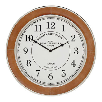 Churchill Tan Genuine Leather Large Wall Clock