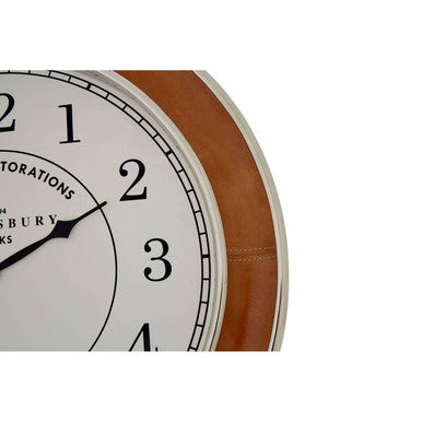 Churchill Tan Genuine Leather Large Wall Clock