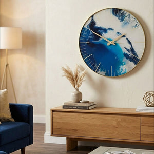 Celina Blue Abstract Wall Clock