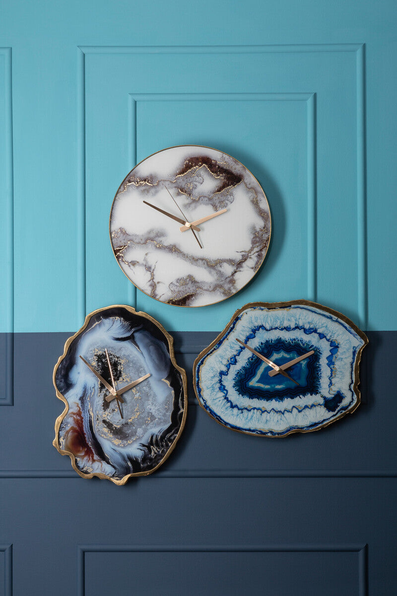 Celina Multicolour Agate Effect Wall Clock