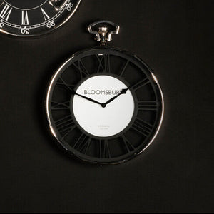 Nickel Finish Pocket Style Wall Clock | Mateo