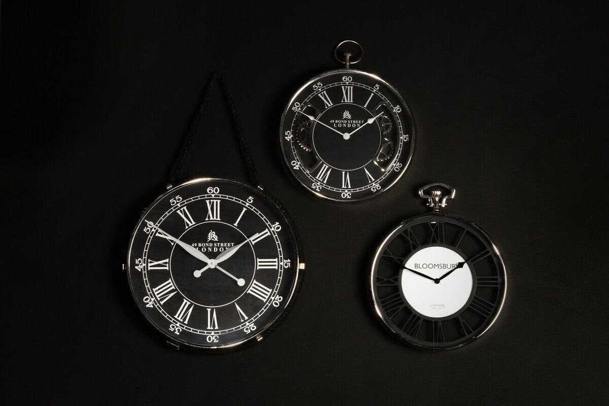 Mateo Nickel Finish Pocket Style Wall Clock