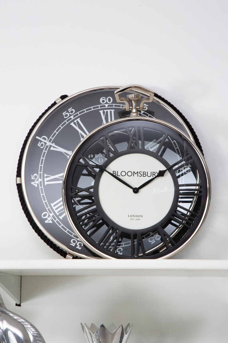 Mateo Nickel Finish Pocket Style Wall Clock