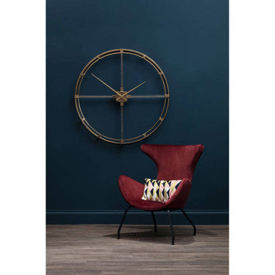 Beauly Gold Finish Metal Wall Clock