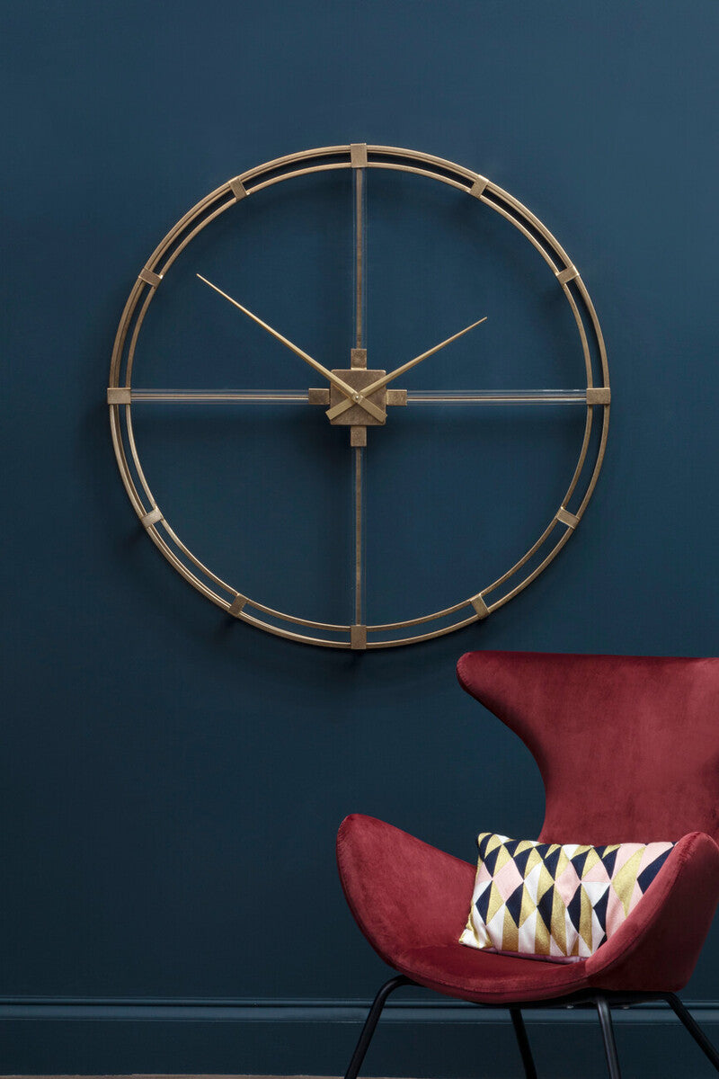 Beauly Gold Finish Metal Wall Clock