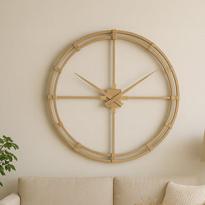 Beauly 110cm Dia Gold Finish Metal Wall Clock