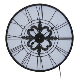 60cm Dia Black and White LED Wall Clock | Genova